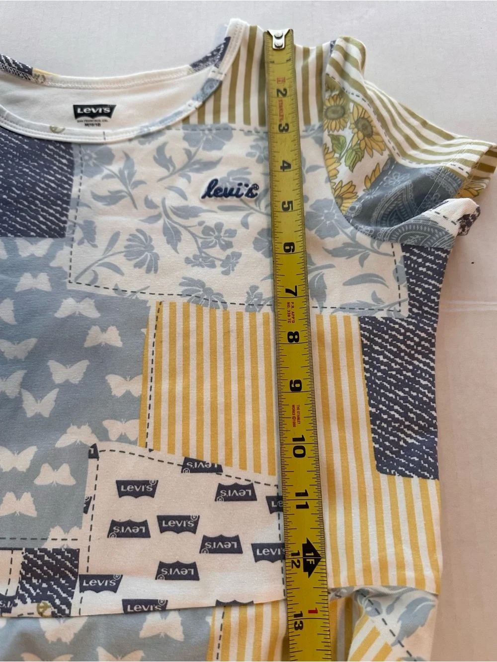 Levi's Girls' Patchwork Dress - Yellow, Blue & Cream